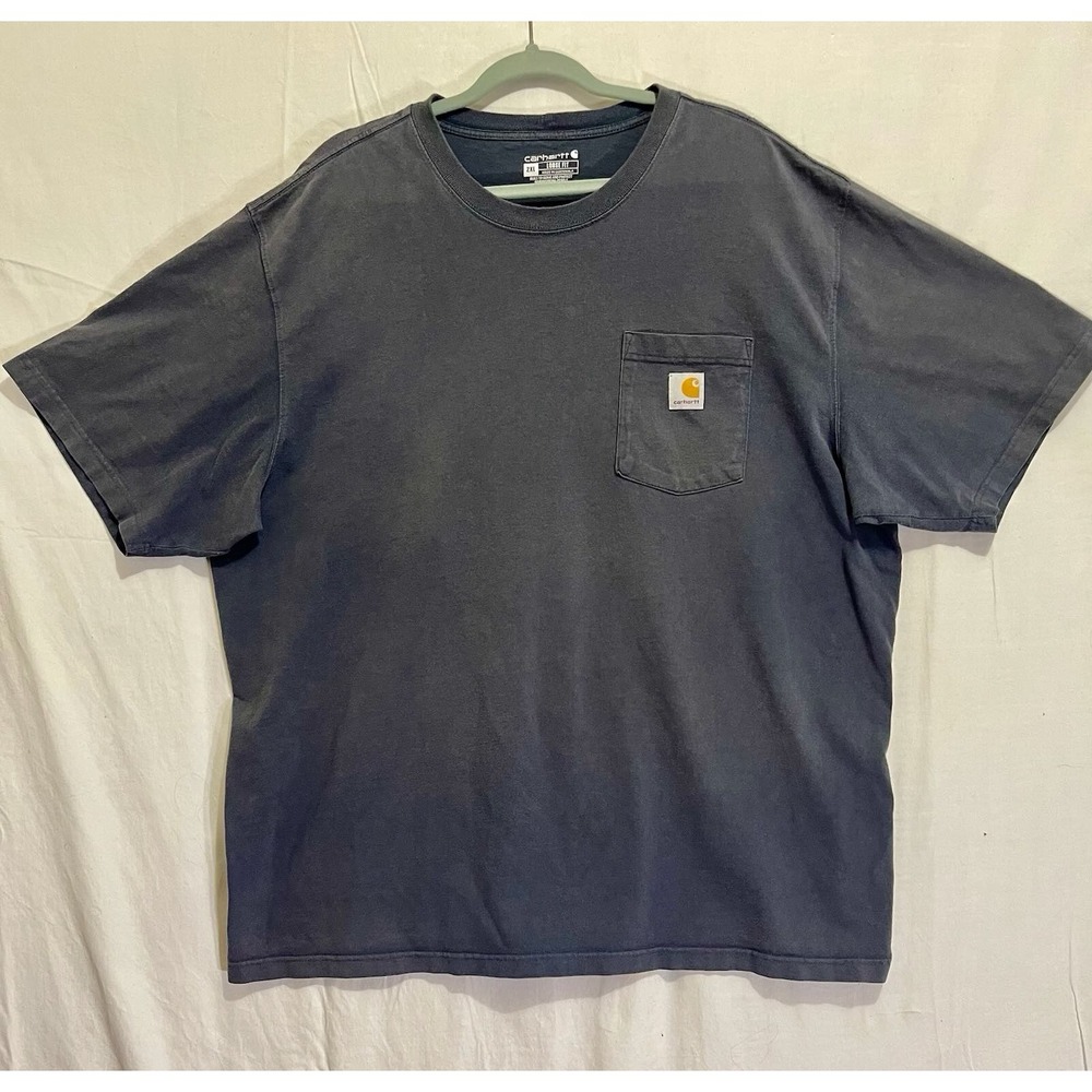 Carhartt Short Sleeve T Shirt Mens 2XL Loose Fit Heavyweight Pocket Gray